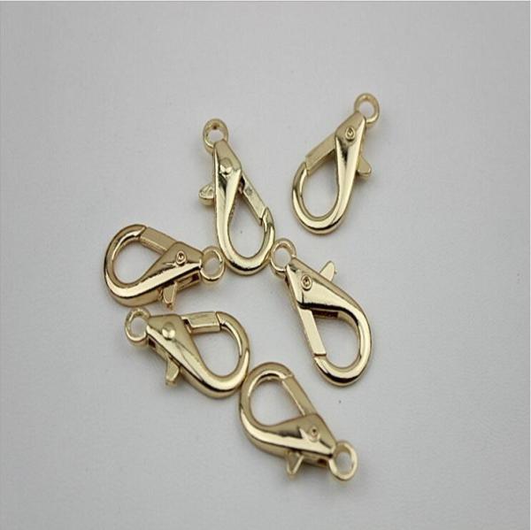 Small metal chain match bag accessories zinc alloy gold snap clip hook 5 mm with high plating