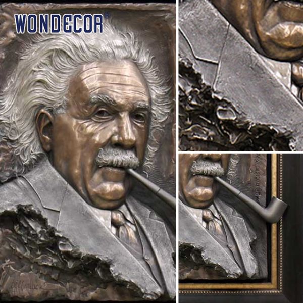 Интерьер Эйнштейн Декоративная металлическая стена Скульптура Бронза