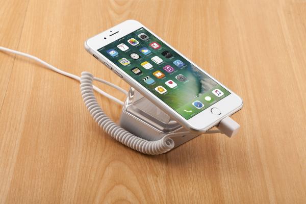 COMER transparent Acrylic Phone Display Stand security alarm mobile phone display stand with alarm