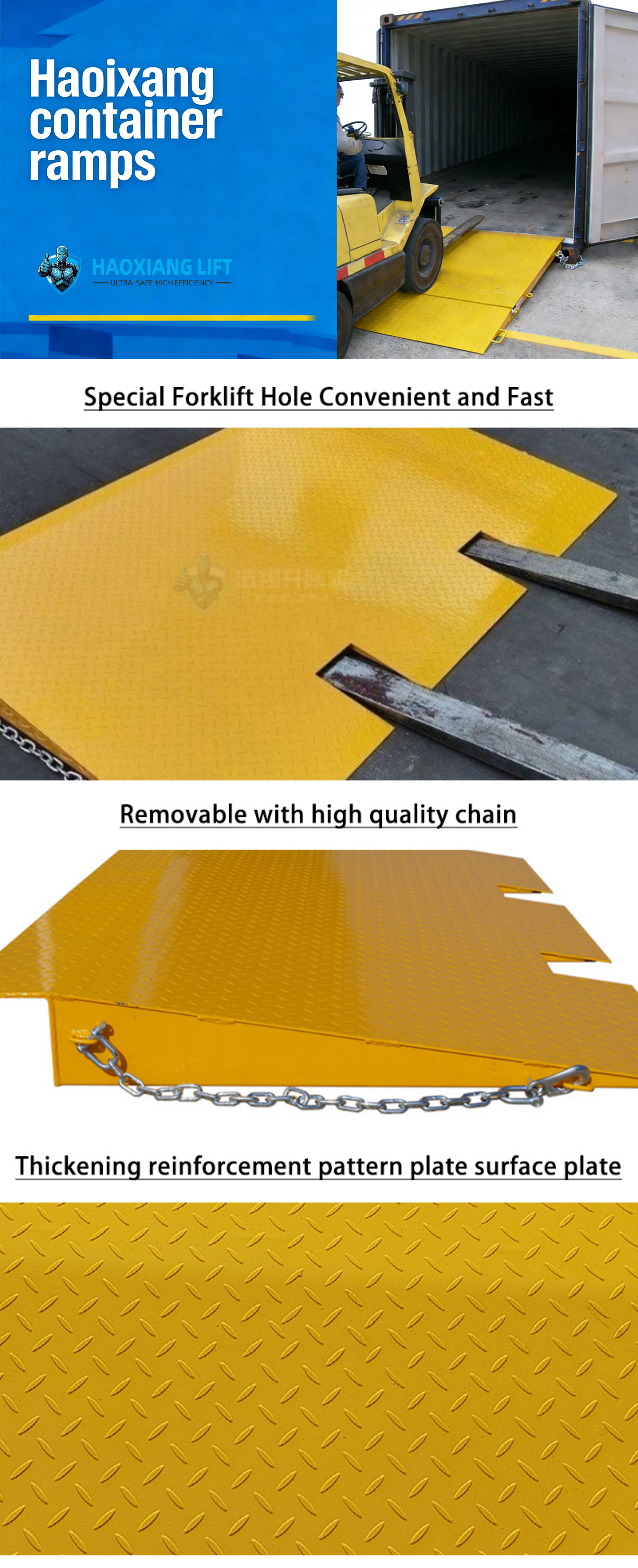 Non-Slip Shipping Container Ramp - 8 Ton Logistics Unloading Ramp