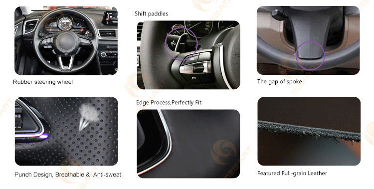 ONE Car ONE Template Black Suede Steering Wheel Wrap for BMW E46 318i 325i E39 E53 X5