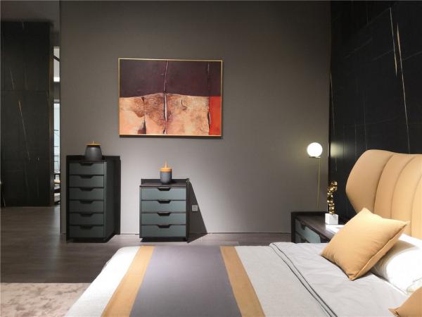 Side storage cabinet for big chest drawer with display shelves by Oak wood CASA in dark painting made from China factory