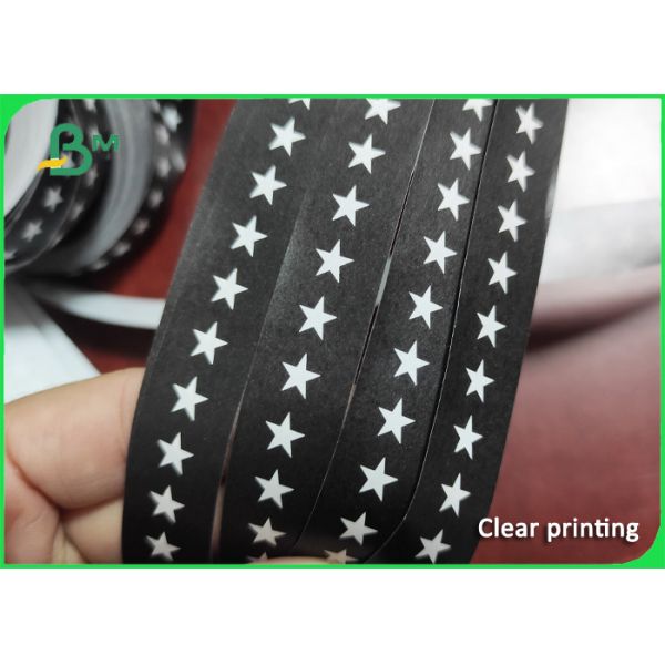 black printed straw paper Черные выпивая соломы 5 звезд делают по образцу напечатанный материал бумаги крена соломы бумажный