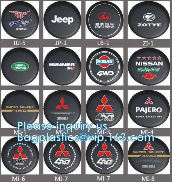 Custom Car Wheel Spare Wheel Cover Tyre, Spare Tire Cover, PVC, PU, Oxford, Nylon, Pajero Spare Tire Cover