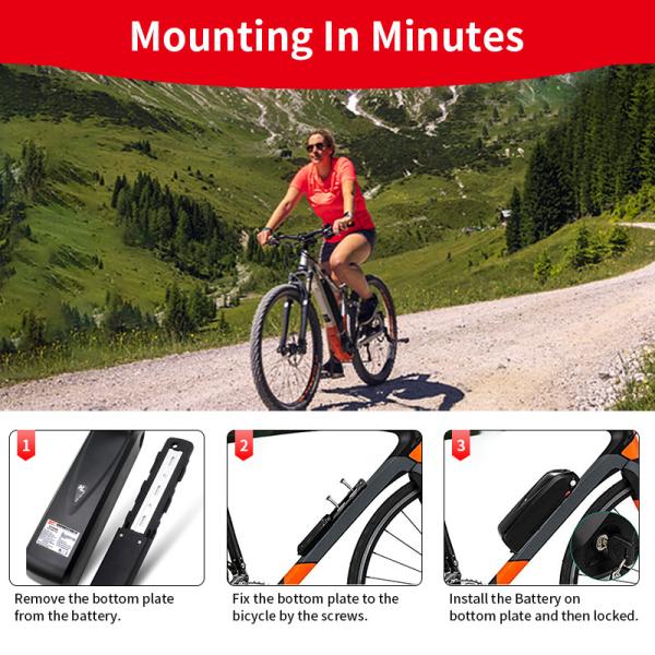 36V 10Ah Electric Bicycle Battery Pack 500 Cycles 18650 Ebike Battery