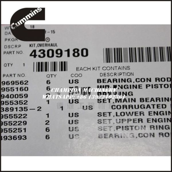 4309180 KIT,OVERHAUL FOR QSB4.5/QSB6.7-cummings diesel engine parts