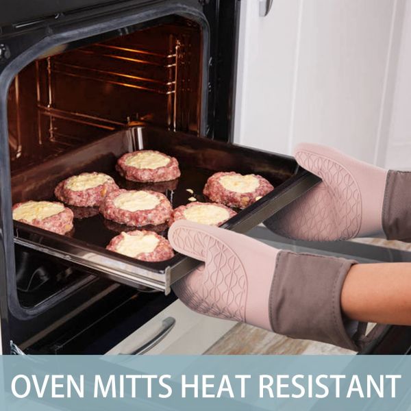 Silicone Heat Resistant Oven Mitts And Pot Holders Sets BBQ Baking Gloves Silicone Kitchen Household Utensil Tools