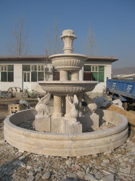 Big Statue Carved Stone Marble Water Pool Fountain Outdoor