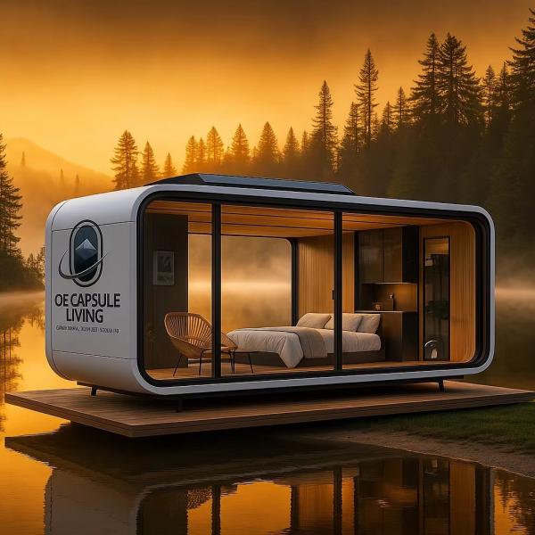 Modular 7 Luxury Prefab Steel Smart Tiny Space Capsule Home Prefabricated Capsule Room Hotel Capsule House Outdoor