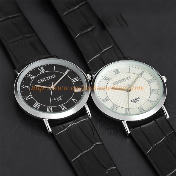 026B Fashion Jewelry Wholesale Watches Man Woman Unisex Quartz Analog Watch Leather Watch
