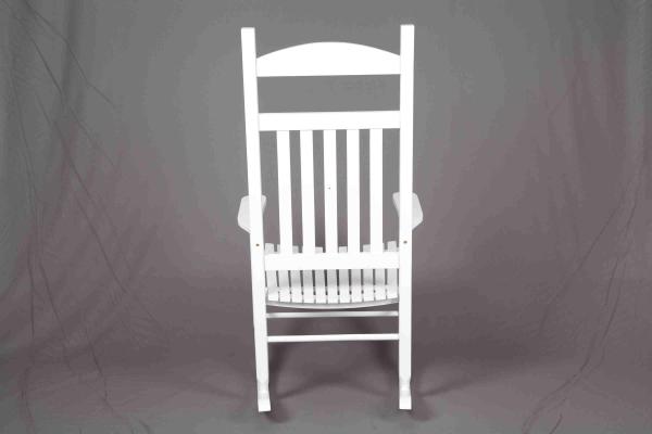 White Rocking Chair Wooden Outdoor Furniture Hollow Design For Relaxing
