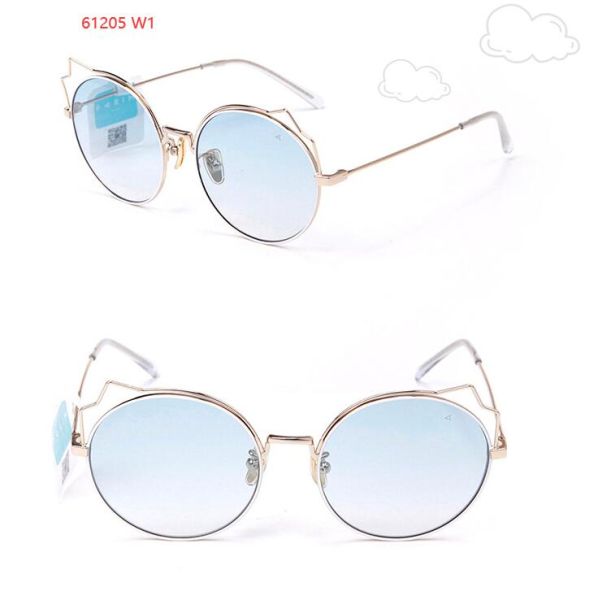 KIDS SUNGLASSES 61205 METAL FRAMES CAT EYE FASHIONABL CUTE CHILDREN NON POLARIZED