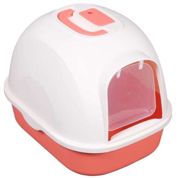 Litière fermée portable blanche pour chat, litière fermée pour grands chats