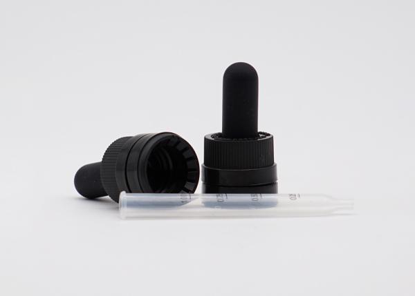 fechamento de alumínio de superfície liso de 18mm Matte Black Child Proof Dropper