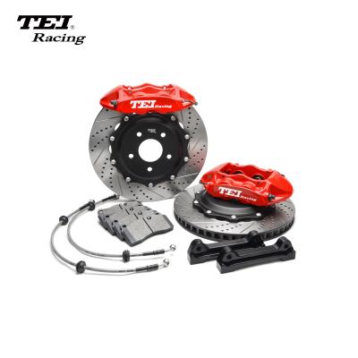 S40 4 Piston Caliper 345*28mm 355*28mm Rotor Brake Kit Drilled / Slotted / Drilled And Slotted Discs Selectable