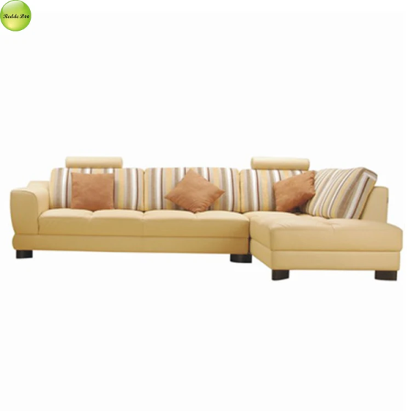 Redde Boo Adjustable Tufted Striped L Shaped Sectional Sofa Couch 8ft Left Facing