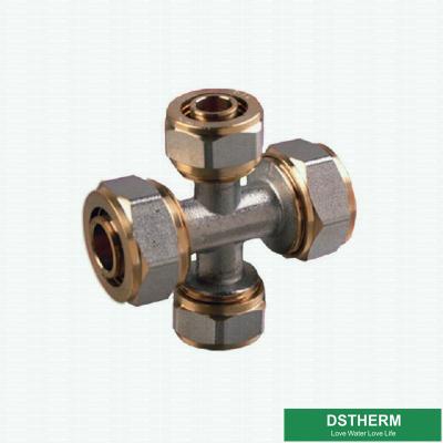 Os encaixes rosqueados igual personalizados do bronze da compressão dos encaixes transversais parafusam os encaixes para a tubulação de alumínio de Pex Pex
