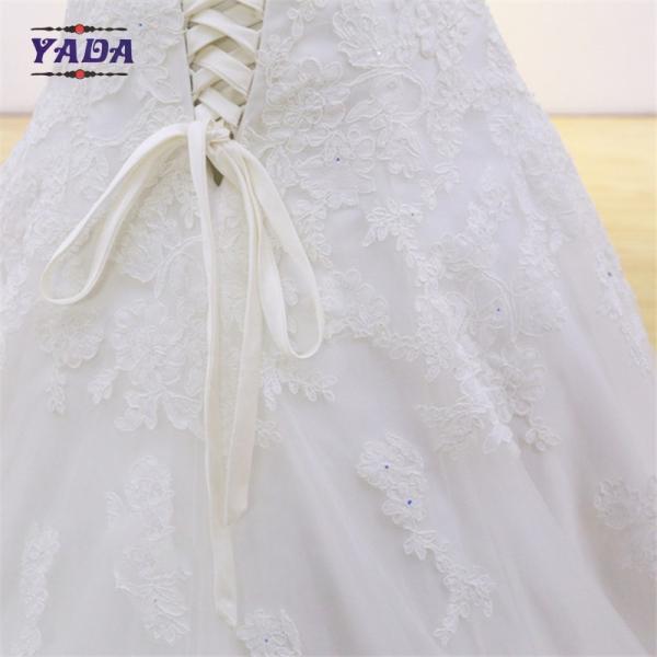 Novas mulheres de design sem ombros, rabo de sereia magro, vestido de amor branco, vestidos de noiva baratos.