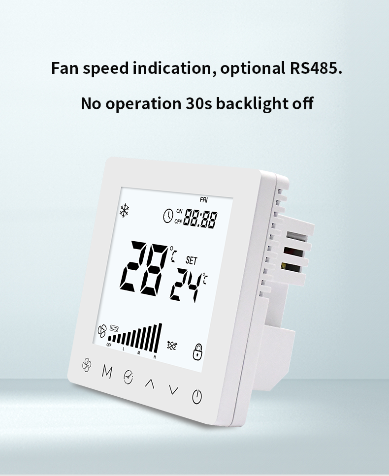 Indoor Smart Fan Coil Thermostat Temperature control With Weekly Timer LCD Display