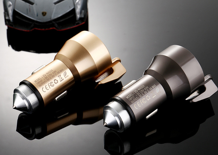 PC + Aluminium 2 USB 3.4A Quick Charge Car Charger For IPhone And Samsung