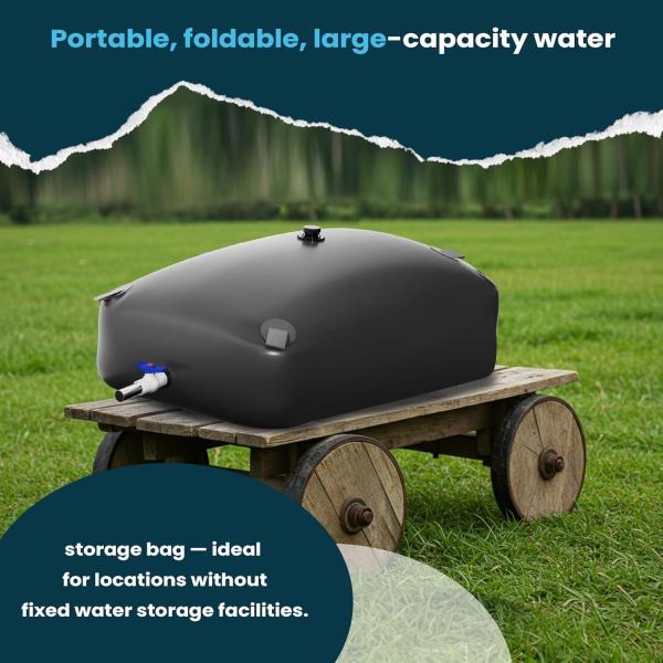 Water Bladder Storage Containers, Foldable Portable Water Tank Large Capacity Soft Water Bag, Drought Resistance, Fire Prevention, Emergency Water