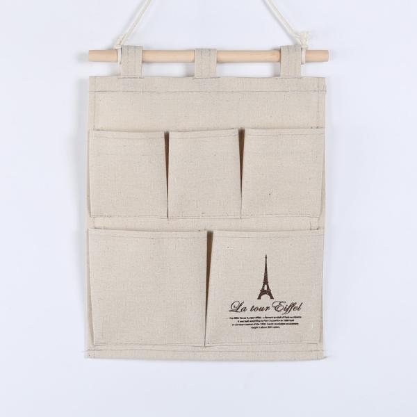 Puting hanging storage bag pockets organizer door wall chest holder customized white Eiffel