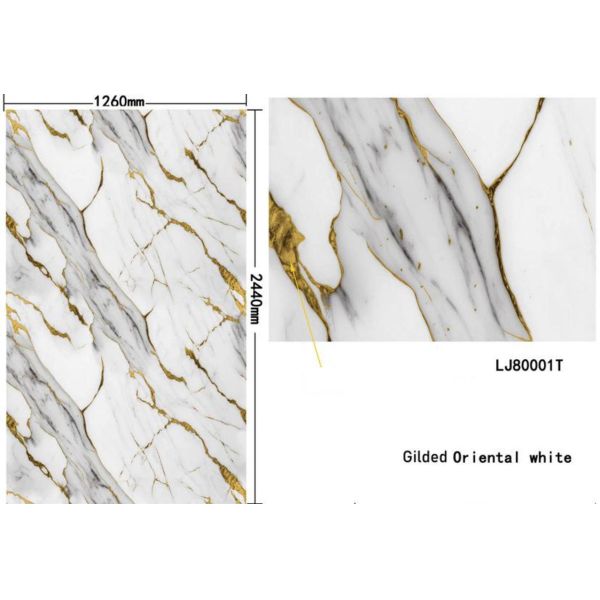 600*2440mm 4mm 5mm Custom Design SPC Marble Board Waterproof for Interior Pvc Wall Panel Plastic UV Marble Sheet