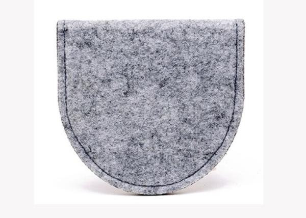 Light Grey Handmade Felt Coin Bags 11.5*9.5 Cm Small Felt Bags
