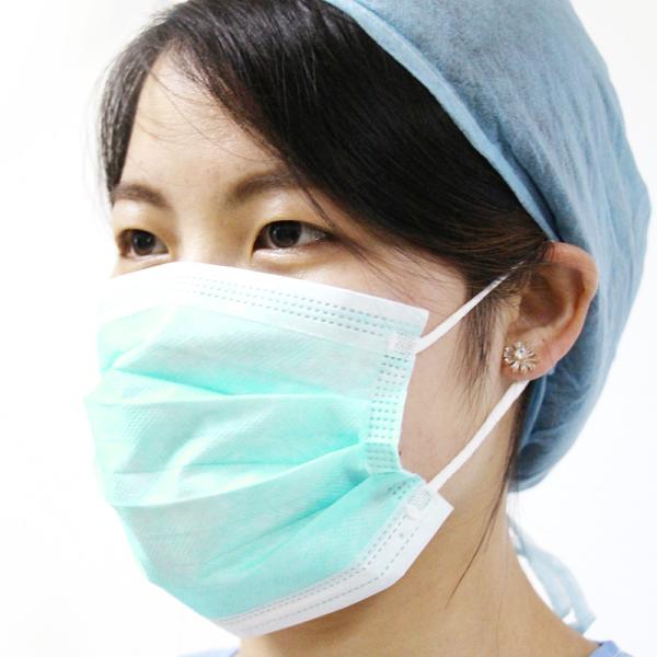 Public  Adult 3 Ply Face Mask  Blue White Green Customized Color And Size