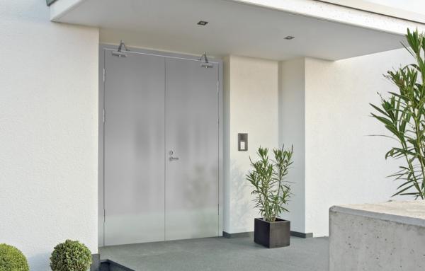 Porta de aço resistente a incêndio moderna porta interior minimalista aberta