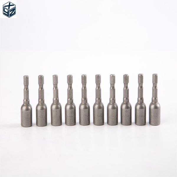 CRV Material 6.35 Hexagon 10mm*42mm*10PC Magnetic Nut Driver Set for Strong Magnetic
