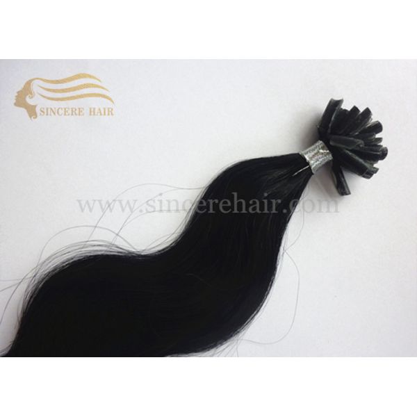 55 CM Body Wave Remy U Tip Human Hair Extensions - 22 1.0 G Black Italian Keratin Fusion Flat Hair Extension for sale