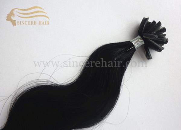 55 CM Body Wave Remy U Tip Human Hair Extensions - 22 1.0 G Black Italian Keratin Fusion Flat Hair Extension for sale