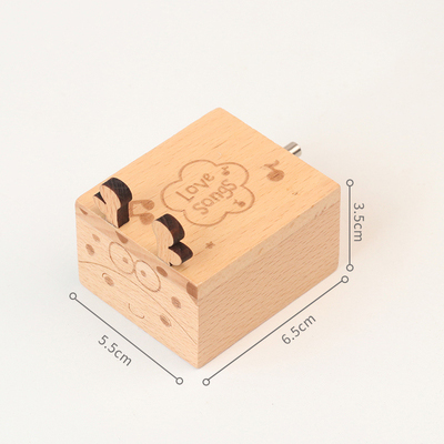 Christmas Holiday Wooden Jewelry Music Box with Silk-Screen Printing and Burned Design