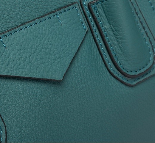Небольшие простые сумки Tote кожи Cowhide верхнего слоя темные ые-зелен морщат