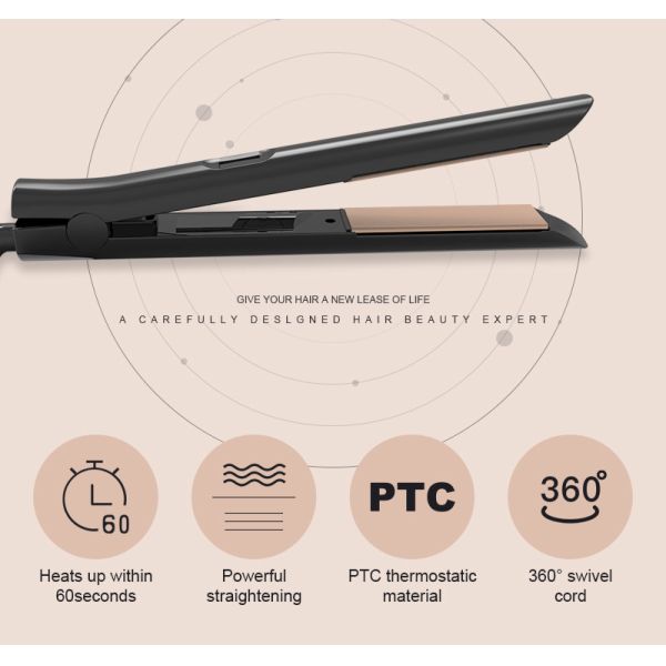 LCD Ceramic Hair Flat Iron With MCH PTC Heater Titanium  Plates