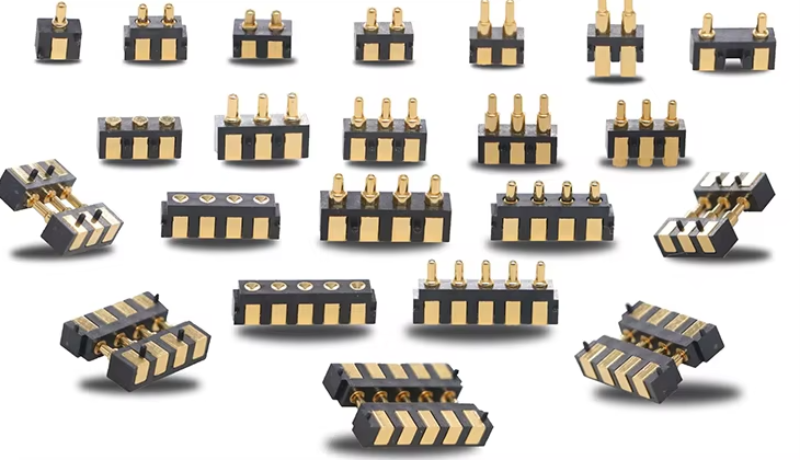 2.54mm Side-Mounted Pogo Pin Connectors High Precision Spring Pin Connector with cap