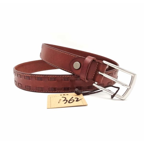 CHENVERGE Black Men's Genuine Leather Braided Belt Practical Wear Resistant