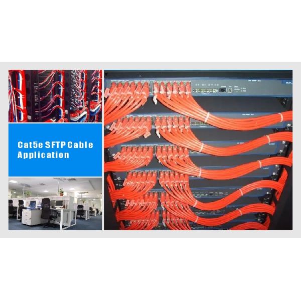 0.510mm Bare Copper Cat5e SFTP 24AWG Red PVC Jacket Wire 1000FT