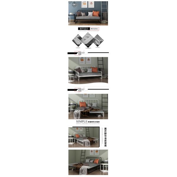 Foldable Sifa Beds for Adults Metal Foldable Bed Table Oak Wood Single Sofa Bed Foldable