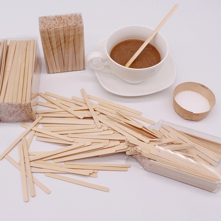 1000PCS Bamboo Coffee Stirrers Stir Sticks Biodegradable Disposable Drink Stirrers