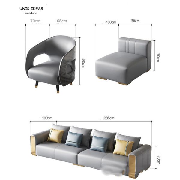 Роскошные кожаные современные кресла соф живущей комнаты секционные с Recliners Брауном