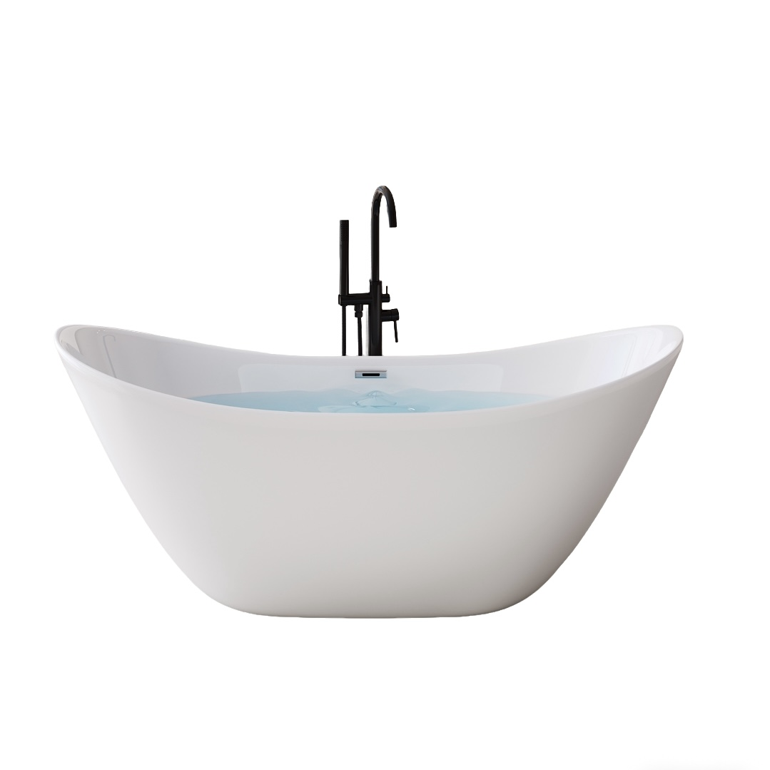 Luxurious Acrylic Slipper Bathtubs with High-Gloss Finish for a Warm and Tactile Bathing Experience