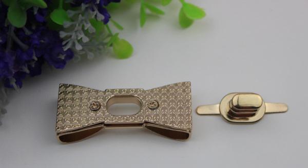 Hanging plating zinc alloy fashion gold metal bow-knot pattern small purse turn locks