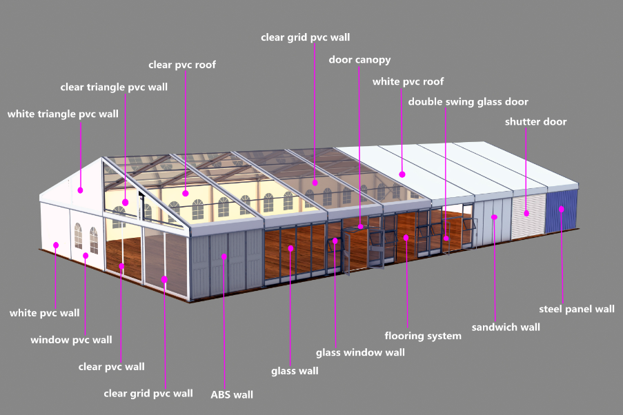 Custom Aluminum Big Tent Event Wedding Tent For Outdoor Party