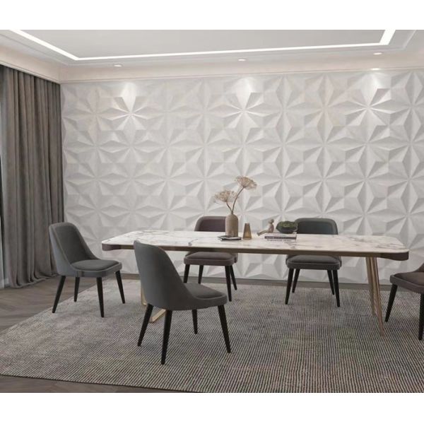 19.7'*19.7' Matt White Easy-clean  3D PVC Decoration Wall Panel For Kitchen Room