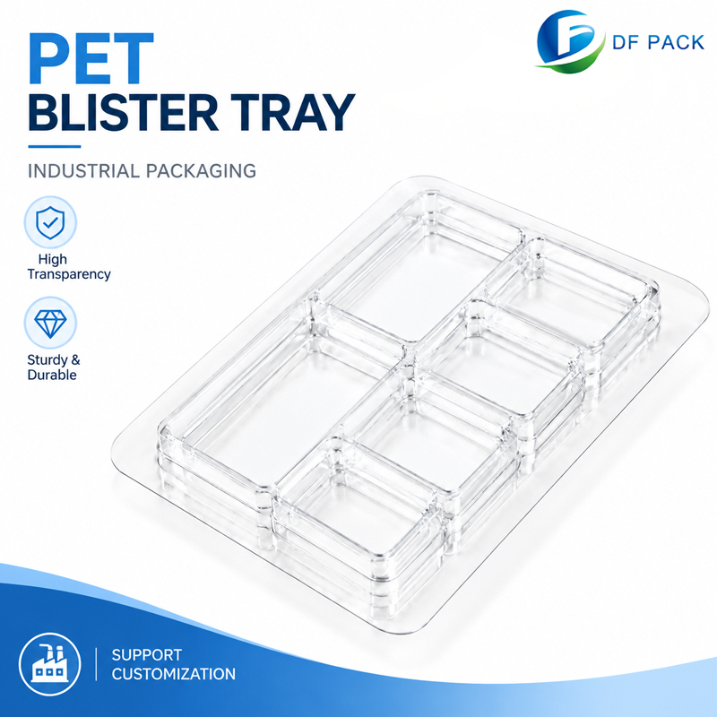 Direct Manufacturer Custom Multi-Cavity Clamshell Industrial Blister Box Clear PET Industrial Parts Tray Thermoformed Plastic Blister Packaging for Electronic Components Hardware Tools