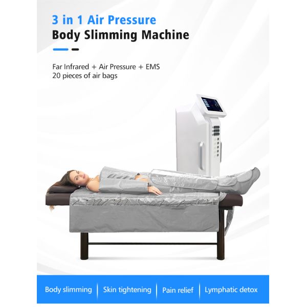 Professional 3 in 1 Ems Muscle Stimulator Pressotherapy Lymphatic Drainage Machine