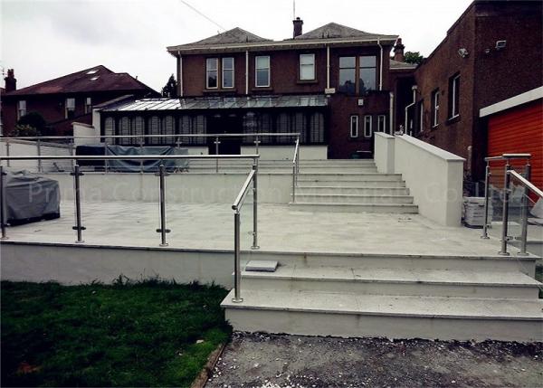 Balcony Apartment Design Stainless Steel Glass Railing Balustrdae Brushed / Mirror
