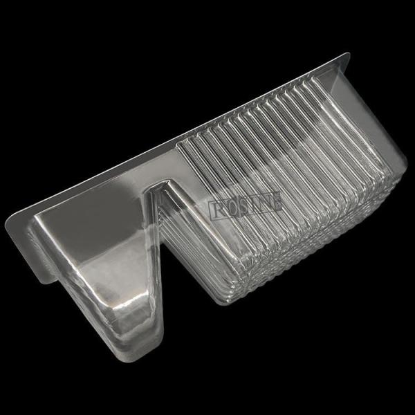 Customizable Plastic Nacho Tray 2 Cavity Rectangular Transparent PET